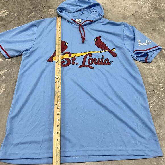 St. Louis Cardinals Logo Hoodie Shane Co. Practice S/S Pullover XL Blue/Red MLB - Picture 2 of 5